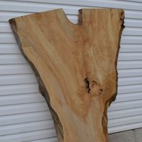 Last large weeping willow crotch slab, roughly 60" wide X 60" long.